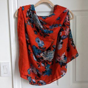 NWT Stitch Fix Octavia Garland Red with Blue Floral Pattern Infinity Scarf